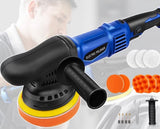 Dual Action Polisher, Random Orbital Car Buffer Polisher Waxer Kit with 6 Variable Speed 2800-5800 RPM & Detachable Handle for Car, Boat Sanding, Polishing, Waxing