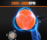 Dual Action Polisher, Random Orbital Car Buffer Polisher Waxer Kit with 6 Variable Speed 2800-5800 RPM & Detachable Handle for Car, Boat Sanding, Polishing, Waxing