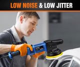Dual Action Polisher, Random Orbital Car Buffer Polisher Waxer Kit with 6 Variable Speed 2800-5800 RPM & Detachable Handle for Car, Boat Sanding, Polishing, Waxing