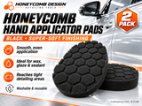 Honeycomb Applicator Pads x 2 Black supersoft