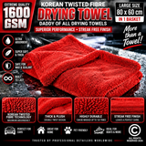 Double Twisted fibre 1600 gsm Drying Towel