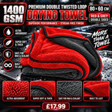 Red / Grey Twisted loop Drying Towel
