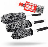 Premium three piece microfibre wheel brushes